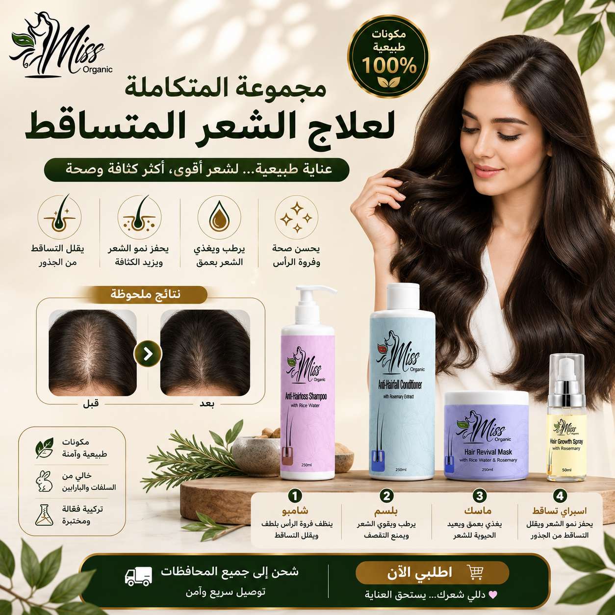 المجموعه المتكامله لعلاج الشعر المتساقط