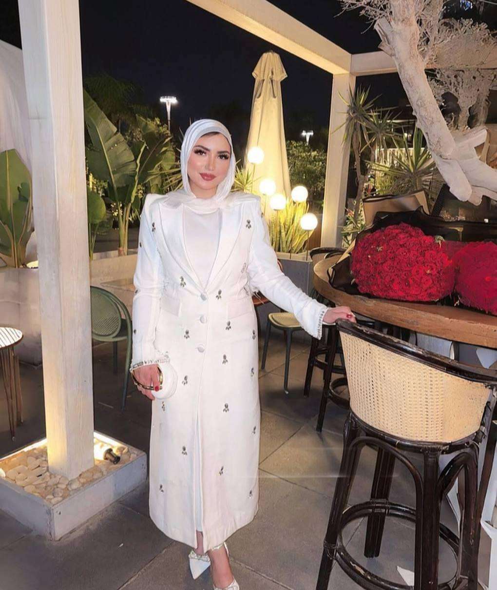 فستان طقم قطعتين بيزك روزالين + كوت روزالين