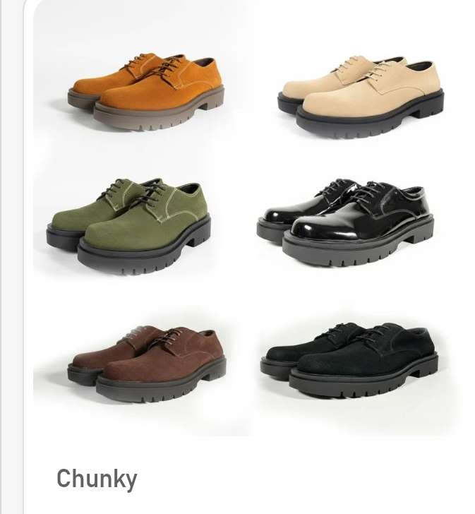حذاء جلد طبيعي عصريChunky trend