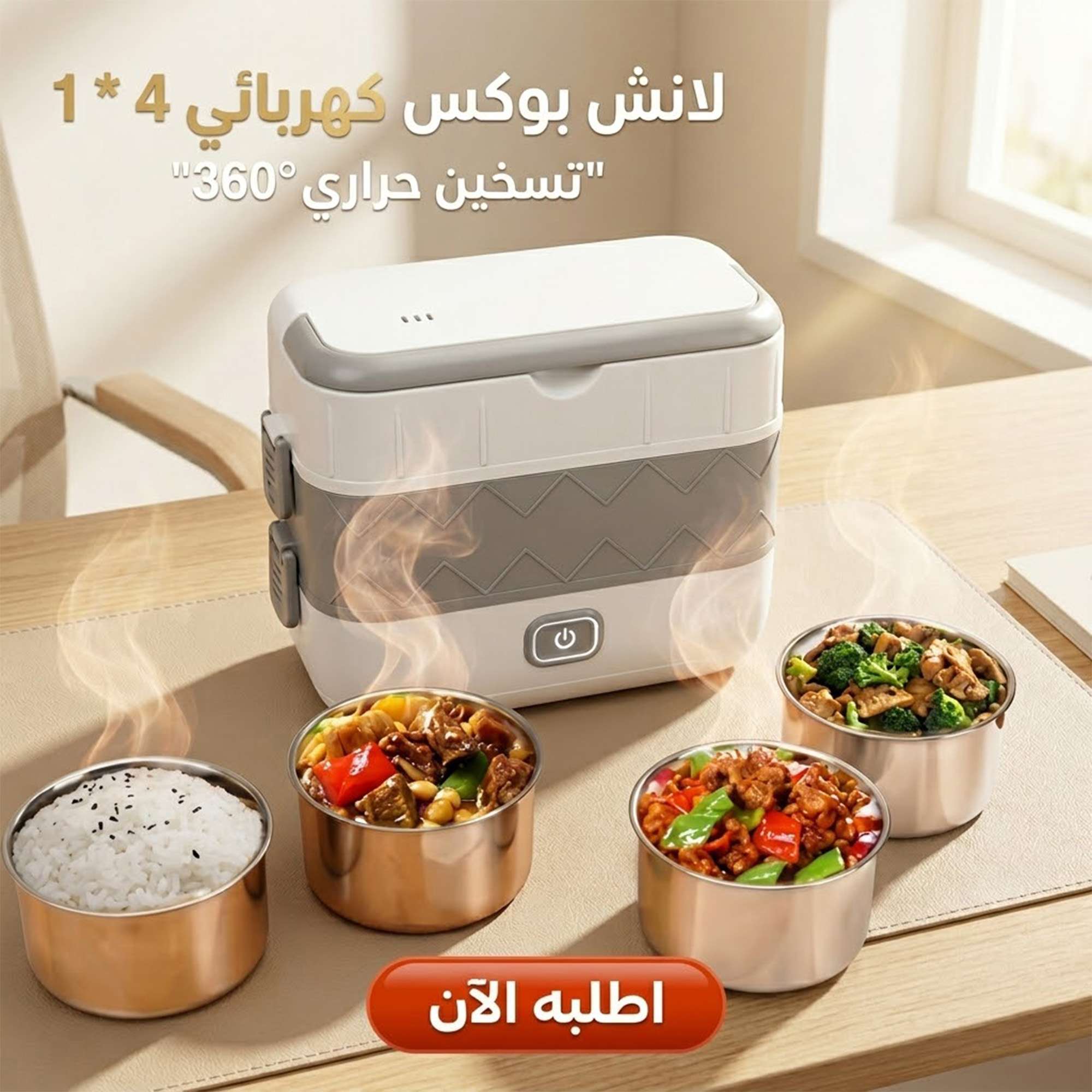 لانش بوكس كهربائي محمول عازل للطعام 2لتر 110 فولت