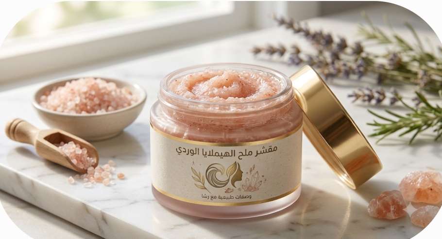 مقشر ملح الهيمالايا الوردي الطبيعي للبشرة والجسم
