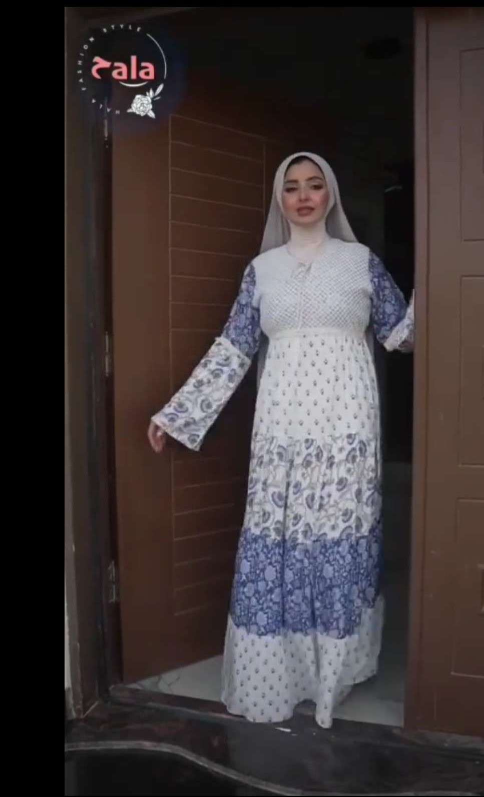 فستان فيسكوز حلا وجمال مصنع حلا مشجر كم واسع طبقات