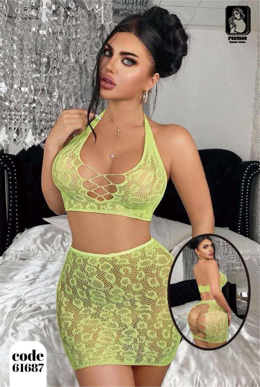 لانجيري شبك قطعتين
