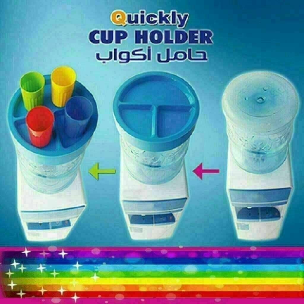 حامل اكواب فوق قارورة الماء بلاستيك