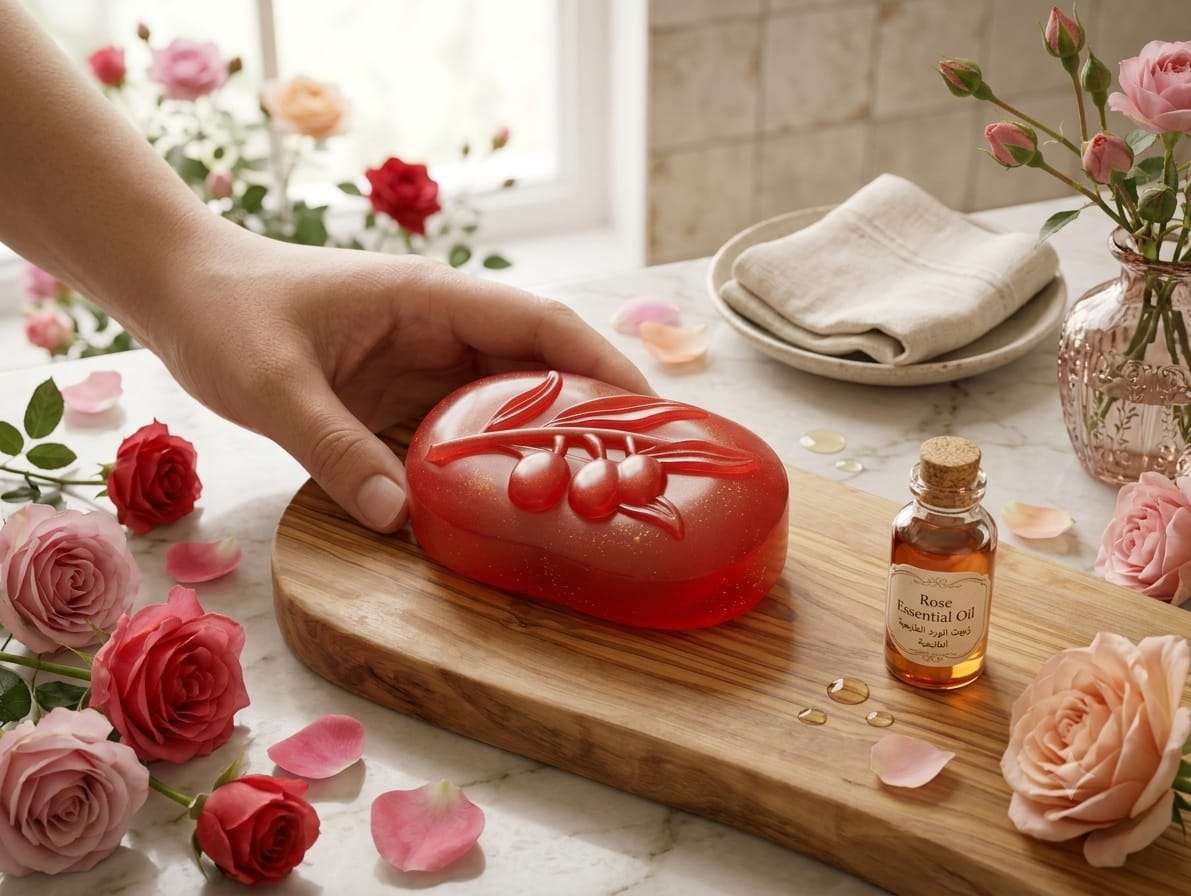 صابونه الجلسرين بالورد الزيتون الطبيعة