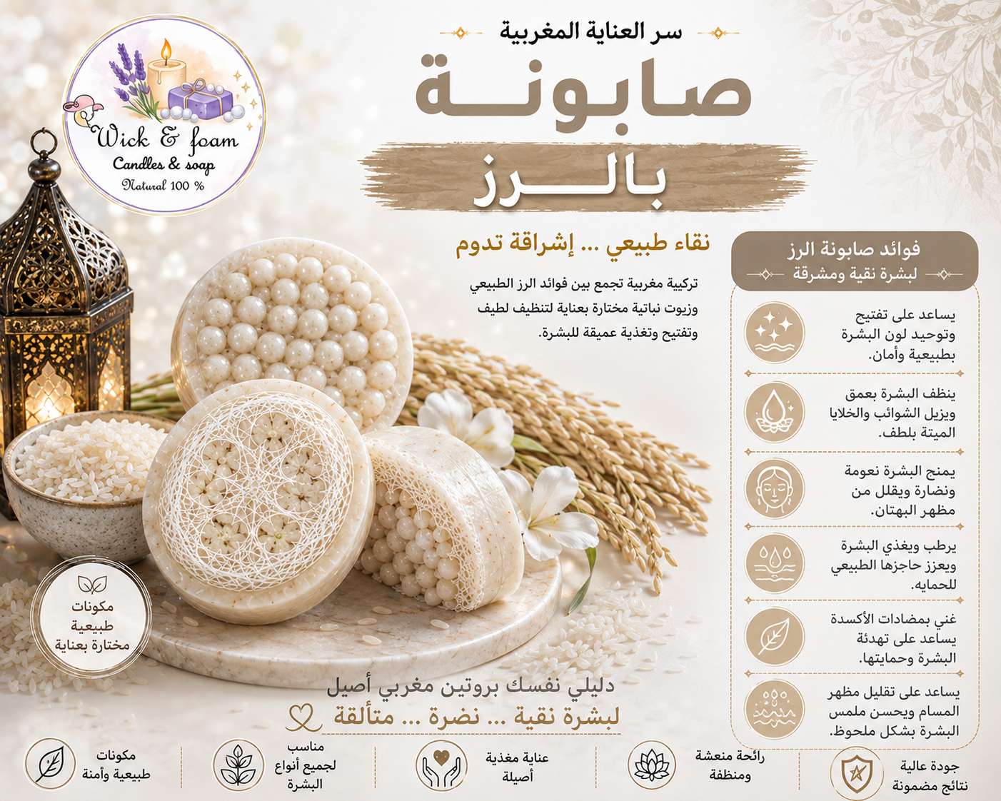 صابونه المساج بالرز