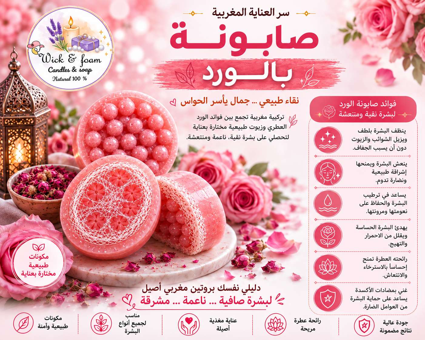 صابونه المساج بالورد