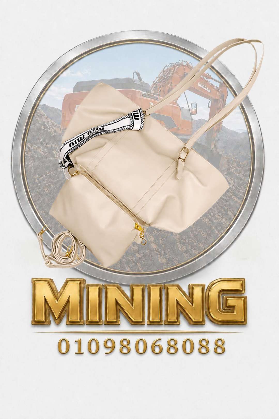 حقيبة يد لون بيج