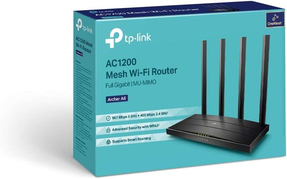 راوتر تي بي لينك AC1200 وايرلس ديل باند جيجابت - Archer A6