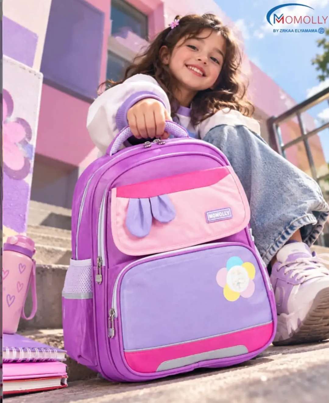 حقيبة مدرسية براند momolly مقاس 18
