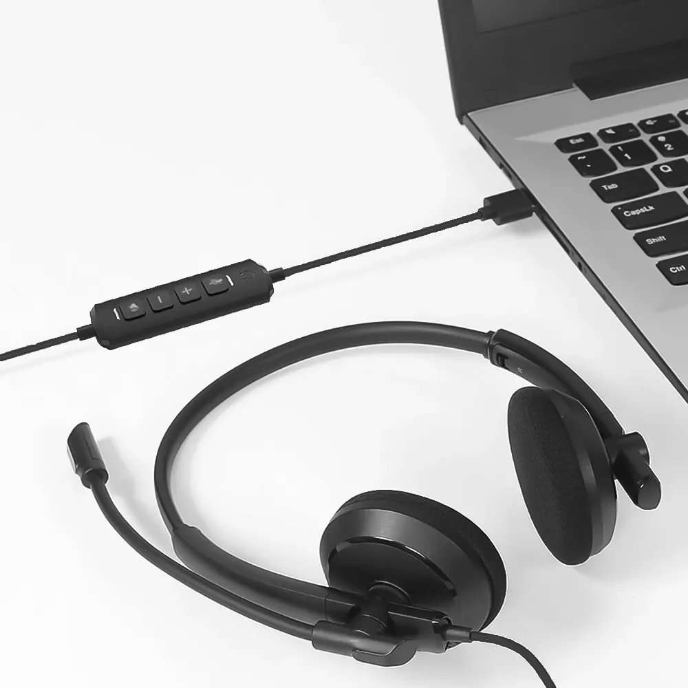 سماعة مكتبية 2B HP563 ستيريو USB للكمبيوتر واللابتوب بمايك مرن