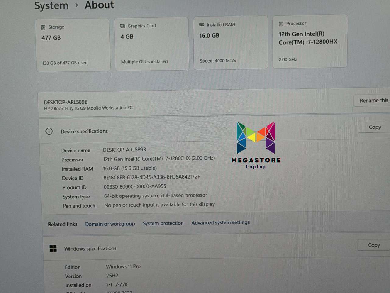 HP ZBook Fury 16 G9 Mobile Workstation i7-12800HX