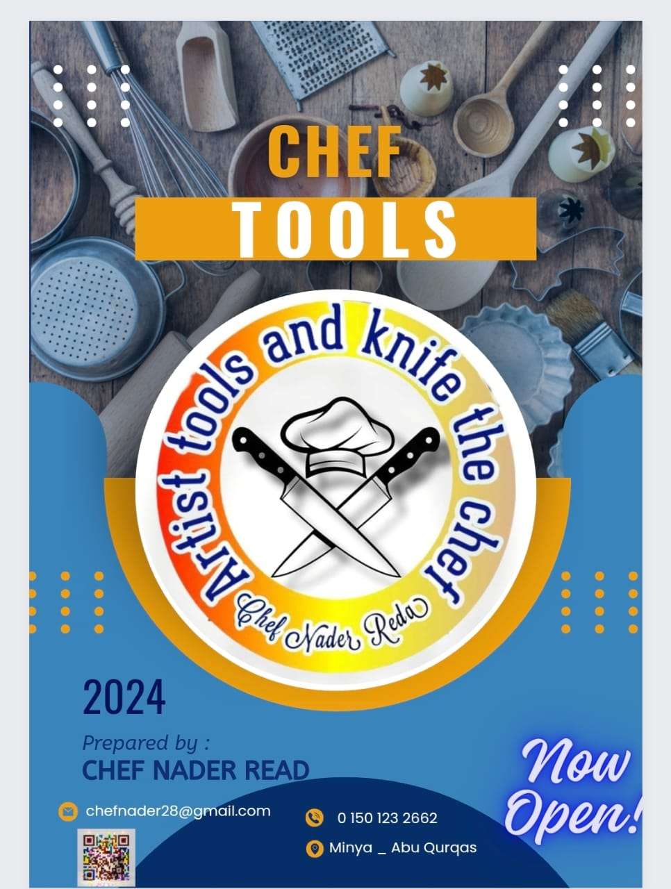 Artist tools and knife the chef